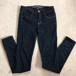 Dark wash blue skinny jeans